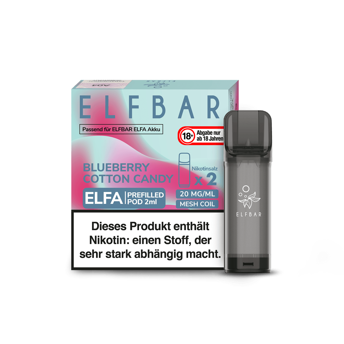 ELFA by Elf Bar - Blueberry Cotton Candy - Pod - 2ER Pack